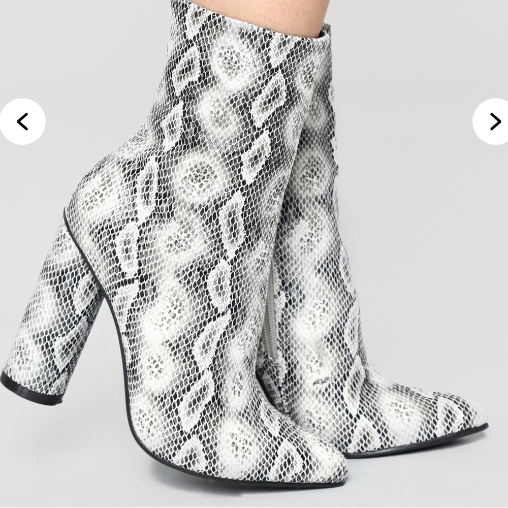Snake Print Ankle Boots